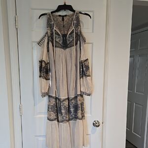NWT! BCBGMaxazria Drop/ Cold  Shoulder Maxi Dress